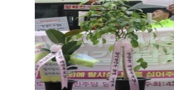 비가 내리는 17년 식목일, 각 당사를 방문해 #심상정, #문재인, #안철수 후보에게 탈시설-자립생활 나무를 전달했습니다. 탈시설 -자립생활 정책이 한국 사회에 깊이 뿌리 내리길 바랍니다!